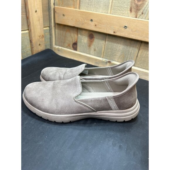 Skechers Womens Slip-Ins Air-Cooled Memory Foam Taupe Casual Shoes Size 7.5 - Picture 6 of 8